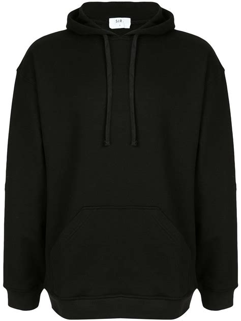 zwarte hoodie.